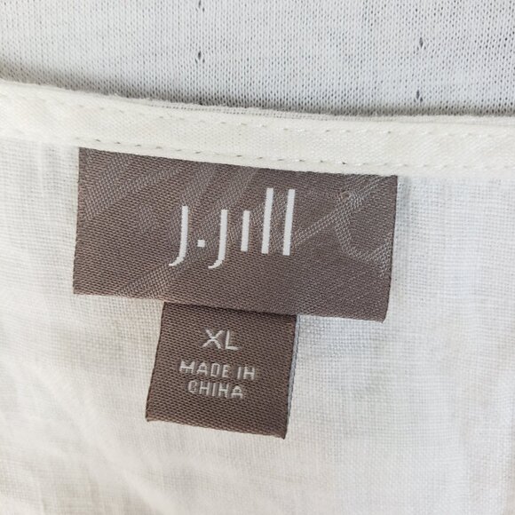 J Jill 100% Linen Tunic Top White Sleeveless size XL Lagenlook - Picture 3 of 9